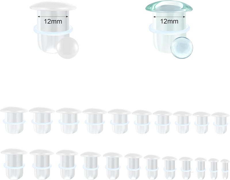 AccGin Store Glass Ear Stretching Kit Single Flare Plugs & Rubber Rings Unique 1mm Increments 3mm-25mm Gradual Sizing Smooth Glass Gauges for Daily Wear Earring Expander Stretcher Piercing Body Jewelry 4Pcs - Image 2